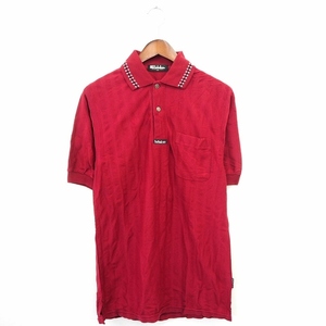 bebakan シャツ カジュアル ポロシャツ ポロ ボタン ストライプ シンプル 半袖 MA ワインレッド 赤紫 /MT23 メンズ