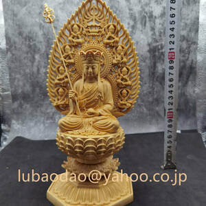  仏師で仕上げ品 地蔵菩薩 地蔵 置物 仏教美術 木工細工 彫刻工芸品 