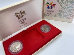NAGANO 1998年 長野オリンピック 銀貨 5000円 500円 プルーフコイン セット 銀貨 記念硬貨 記念品 金貨無し 五輪 平成10年 セット 6606