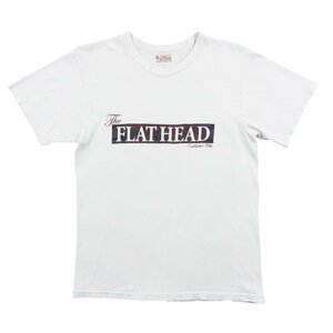 THE FLAT HEAD フラットヘッド 半袖 Tシャツ ホワイト size 38 #18307 送料360円 アメカジ ロゴ プリント