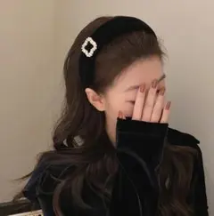 【人気商品】レディース　ヘア　カチューシャ　髪　韓国　ブラック　太め　かわいい