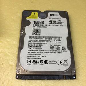 □29757時間 WDC Western Digital WD1600BUCT 2.5インチHDD 『正常判定』160GB