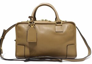 定価35万 極美品 LOEWE ロエベ アマソナ 36 2WAY ハンドバッグ ボストンバッグ トートバッグ カーフ レザー ブラウン