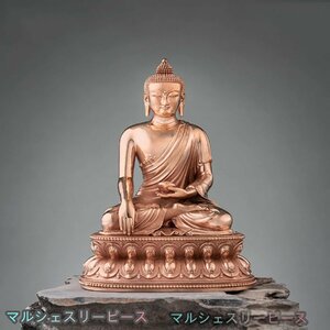 ミニチュア仏像 釈迦如来 座像 釈迦牟尼 チベット仏教 如来像 レッド銅 お釈迦様 仏壇用のご本尊仏像 開運祈願 縁起物 宗教的な贈り物