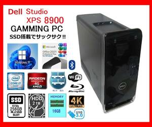 Dell XPS 8900 サクサク Core i7-6700～4.0Ghz×8/16G/新M.2.SSD256G +HDD2T/R9 370-4G/ブルーレイ/WiFi/W11/office2021