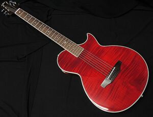 ARIA APE-100 SR 薄胴 エレアコ エレクトリック アコースティックギター サイドサウンドホール Fishman シースルー レッド