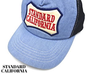 【STANDARD CALIFORNIA SD LOGO WAPPEN CAP BLUE スタンダードカリフォルニア キャップ SDロゴ ワッペン ブルー シャンブレー】