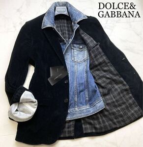 【新品タグ付】定価25万!幻★DOLCE&GABBANA ドルチェ&ガッバーナ 最高級デニム テーラードジャケット レイヤード Gジャン重ね着風 ドルガバ