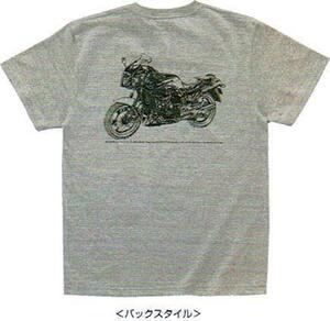スピード出荷！KAWASAKI/カワサキ/バイカーズコレクションTシャツ/GPZ900R/グレー/レトロデザインのTシャツ/0708