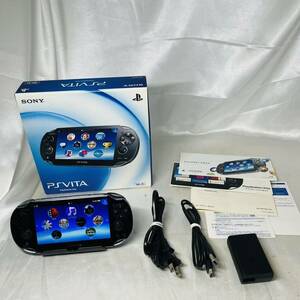 ★1円〜 FW3.67 美品 動作確認済 SONY PS Vita PCH-1000 ZA01 クリスタルブラック Wi-Fiモデル 本体 crystal black 箱付き