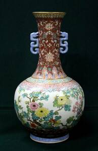 希少 清代 色絵 壺 花瓶 中国美術 古美術 唐物 中国古玩 