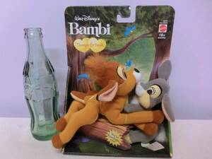 ディズニー バンビ◆サンパー ビーンバッグ ぬいぐるみ 人形 2体セット とんすけ マテル◆BAMBI Disney Vintage Stuffed Plush 昭和レトロ