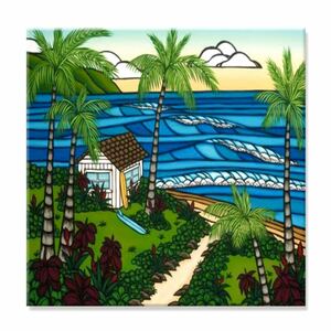 大判 60×60 アートポスター/ハワイアン ハワイ 海 波 サーフ サーフィン サーフボード フラダンス 南国 絵 風景 自然 オマージュ ポスター