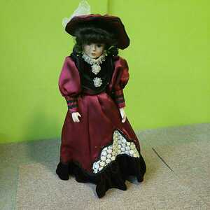 フランス人形 ビスクドール 西洋人形 スタンド付き 人形 フランス 着せ替え人形 全長47cmくらい 昭和レトロ アンティーク 当時物 長期保管