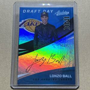 Lonzo Ball RC Auto /25 Draft Day Ink 2017-18 Panini Absolute Memorabilia Basketball Autograph 直筆サイン NBA