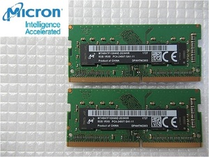 ラスト一式【今週のノート向けメモリ（保証期間付き）】Micron 1R*8 PC4-2400T-SA1-11 8GB×2枚　計16GB