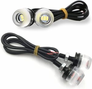 オレンジ ENN LLC バイクウインカー LED 極小 デイライト 高輝度 ミニ 小型 M6 汎用 4個セット (オレンジ)