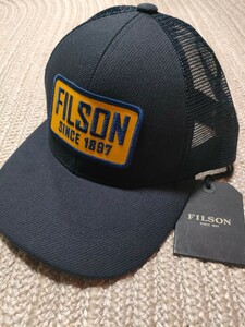 新品 未使用 フィルソン FILSON メッシュキャップ ネイビー 紺 コットン 帽子 ワッペンデザイン トラッカーキャップ 国内正規品