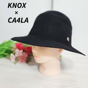 KNOX × CA4LA ウール100% ハット 黒ブラック・フェルト レディース 68183