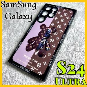 2024最新シリーズ　Samsung Galaxy S24Ultra 5Gケース TPU強化カラス　茶色　可愛い　お洒落　ギャラクシーs24ウルトラカバー　ブラウン