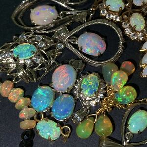 ■オパールペンダントトップ13点おまとめ■a重量約22g Opal opal pendant オパール ホワイト 遊色 accessory jewelry silver CE0 