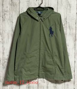 414　POLO RALPH LAUREN　ポロラルフローレン　ジップアップジャケット　フーデットジャケット　ビッグポニー　sizeL（14-16）