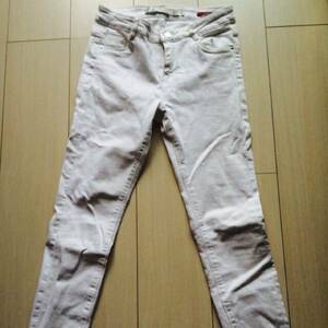 レディース ZARA Color denim pants white ザラ カラー デニム パンツ ホワイト クラシック 501 505 503 507 スリット オフ BEAMS ビームス