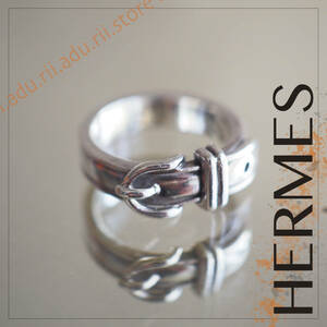 良品★ エルメス HERMES サンチュールリング 指輪 シルバー SV952 ベルト バックル ジュエリー アクセサリー ブランド