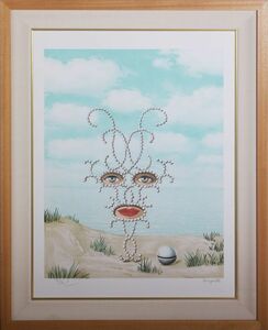 7980 ルネ・マグリット Ren Magritte 「シェヘラザード」 額装 リトグラフ 額装 真作 公認版画 Succession Magritteエンボス有