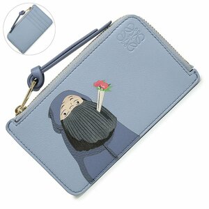 （新品・未使用品）ロエベ LOEWE スタジオジブリ コラボ ハウルの動く城 マルクル コインカードホルダー ブルーライラック 青 C643Z40X34