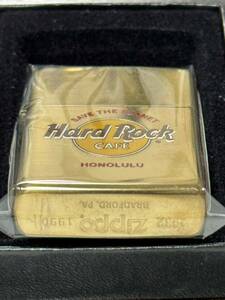 zippo Hard Rock CAFE 1932 zippo 1990 ゴールド ダブルイヤー 年代物 1990年製 GOLD HONOLULU SOLID BRASS ホノルル ソリッド ブラス