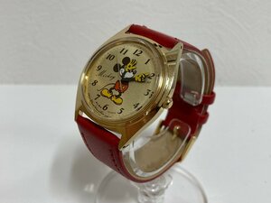 ほぼ未使用　SEIKO　セイコー　ARUBA　アルバ　ミッキー　腕時計　Y131-6030　ゴールド　レッド