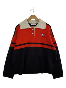 WALES BONNER◆Long Sleeve Calm Polo/セーター/M/ウール/BRW/レディースモデル//