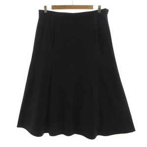 アンタイトル UNTITLED スカート フレア ロング丈 シンプル 無地 日本製 ウール ブラック 黒 50 大きいサイズ レディース