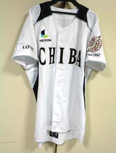 白デサント（L）■古着■千葉ロッテマリーンズChiba Lotte Marines応援ホームユニフォーム豪華刺繍■NEXON■プロ野球　応援　観戦■激シブ