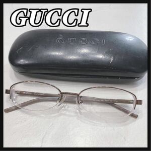 ☆GUCCI☆ グッチ 眼鏡 メガネ 度入り アイウェア ブラウン 小さめレンズ 収納ケース メンズ 男性 送料無料