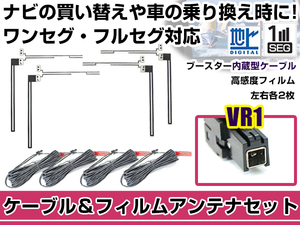 左右L型 透明タイプ フィルムアンテナ4枚 ケーブル4本セット イクリプス AVN-Z05i 2015年モデル VR1
