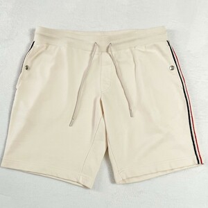 国内正規品◆MONCLER モンクレール PANTALONE CORTO サイドライン コットン スウェット ハーフ パンツ ベージュ Lサイズ