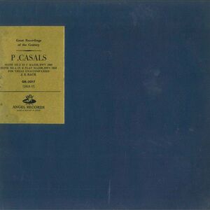 LP Pablo Casals J.s.bach Suite No.4 In E Flat Bwv1010 GR2017 ANGEL Japan Vinyl /00260