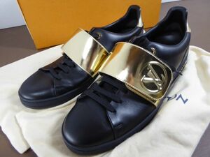 LOUIS VUITTON/ルイヴィトン　スニーカー　フロントローライン　黒×ゴールド　39 1/2サイズ　美品　202J