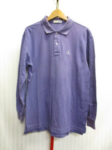 Pringle　プリングル　90sヴィンテージ　長袖ポロシャツ　メンズLL XL　紫　長袖シャツ　長袖カットソー　ロゴ刺繍シャツ　04163