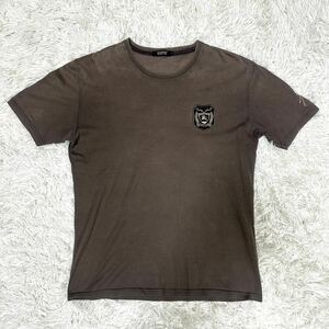 BURBERRY BLACK LABEL バーバリーブラックレーベル 半袖 Tシャツ ホースロゴ ワッペン ブラウン 茶色 サイズ3