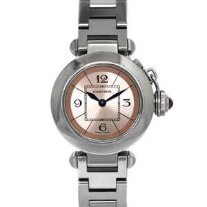 カルティエ 腕時計 ミスパシャ シルバー ピンク f-20026 美品 レディース SS 中古 クオーツ Cartier