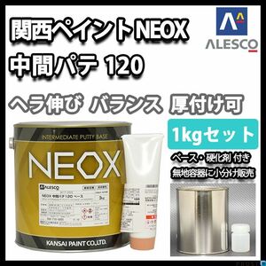 関西ペイント NEOX 中間パテ 120 1kgセット/遅乾 膜厚10mm 板金/補修 Z25