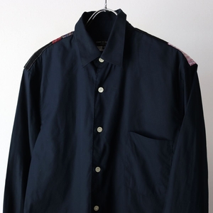 AD2009 COMME des GARCONS HOMME PLUS コムデギャルソン オム プリュス ブラック デザイン シャツ size M / 古着 ヴィンテージ 