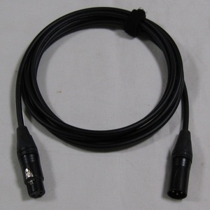 高品質カラーマイクケーブル　XLRオス/メス　5ｍ　黒（1本）FMB5BK　ケーブルストラップ付き　