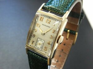 6268 希少売切り☆ Hamilton Brock 14K Gold Cal.982 ハミルトン ブロック メンズ レディース 手巻き 腕時計 アンティーク ヴィンテージ