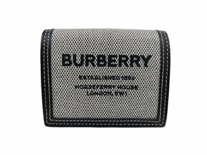 未使用品！BURBERRY【バーバリー】8039546 キャンバス×レザー 二つ折り財布 コンパクトウォレット （4352）