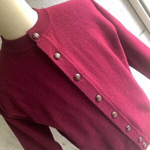 アメリカ古着 ビンテージ ベネトン ラウンドカラー ニット カーディガン ボルドー U.S Used Clothing 90s Vintage BENETTON Knit Cardigan