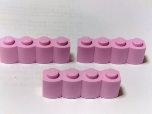 LEGO レゴ ブロック　パーツ　1×4　丸太　3個セット　ピンク